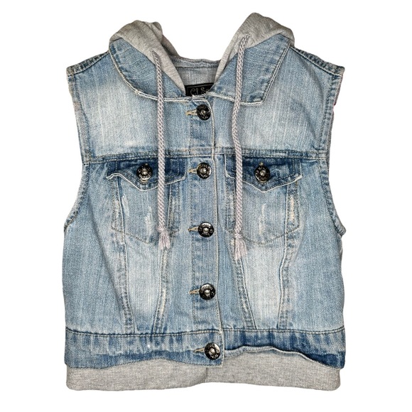 Ci Sono Shirts & Tops Ci Sono Hooded Denim Kids Jean Vest Small